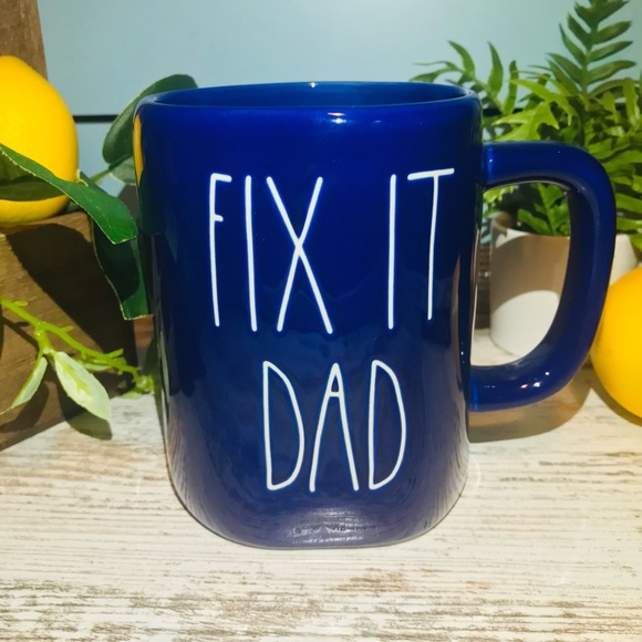 Rae Dunn Blue FIX IT Dad mug new!